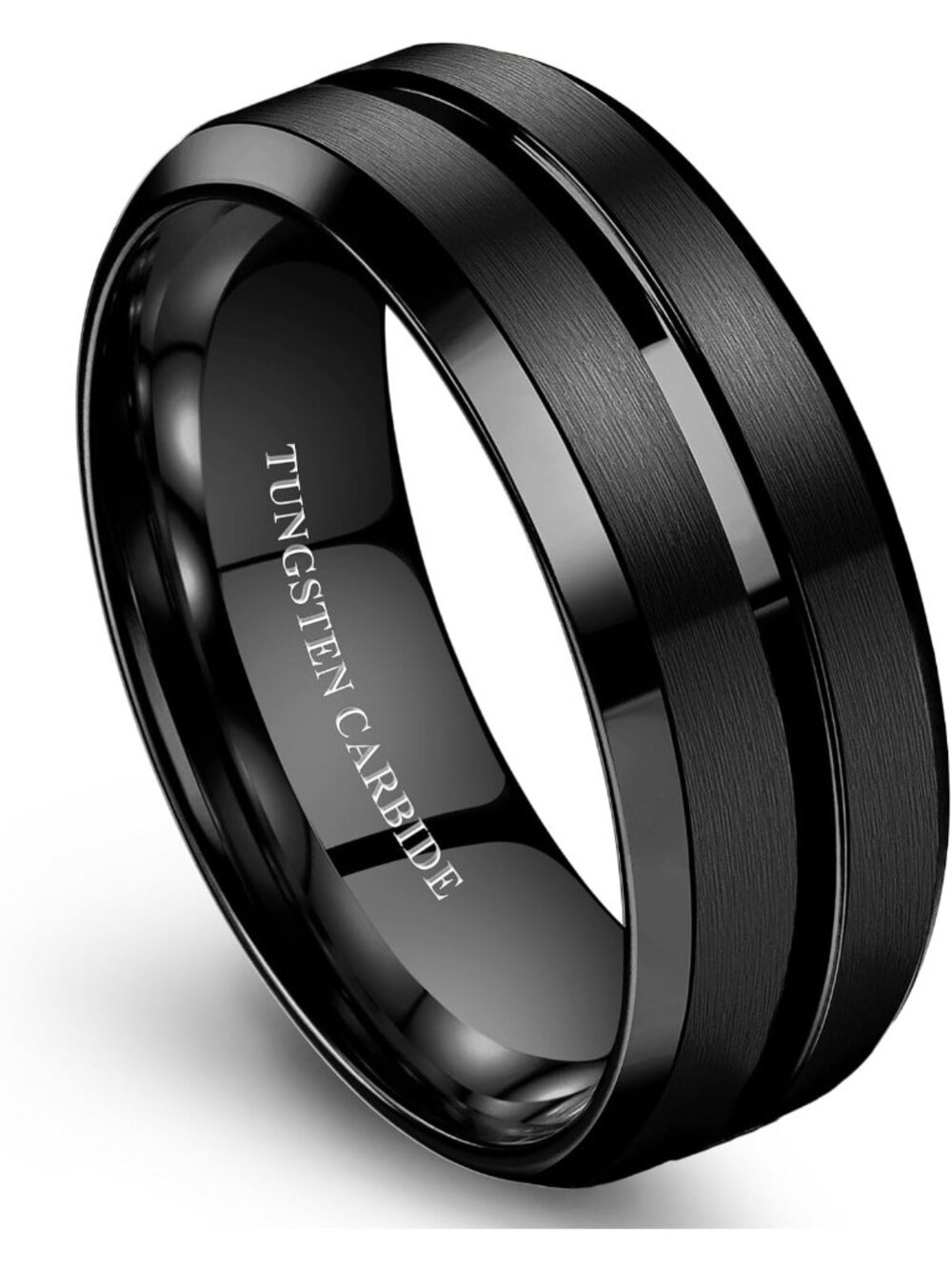 Stylish 8MM Tungsten Carbide Wedding Bands for Men - Scratch-Resistant Ring
